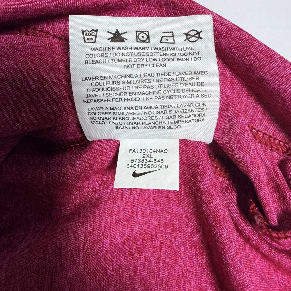 Nike Golf Tour Performance Polo Shirt Mens 2XL Pink Dri Fit Tennis Athleisure